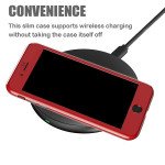 Wholesale iPhone 8 / 7 Fully Protective Magnetic Absorption Technology Case With Free Tempered Glass (Red)